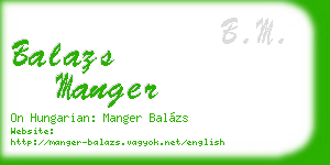 balazs manger business card